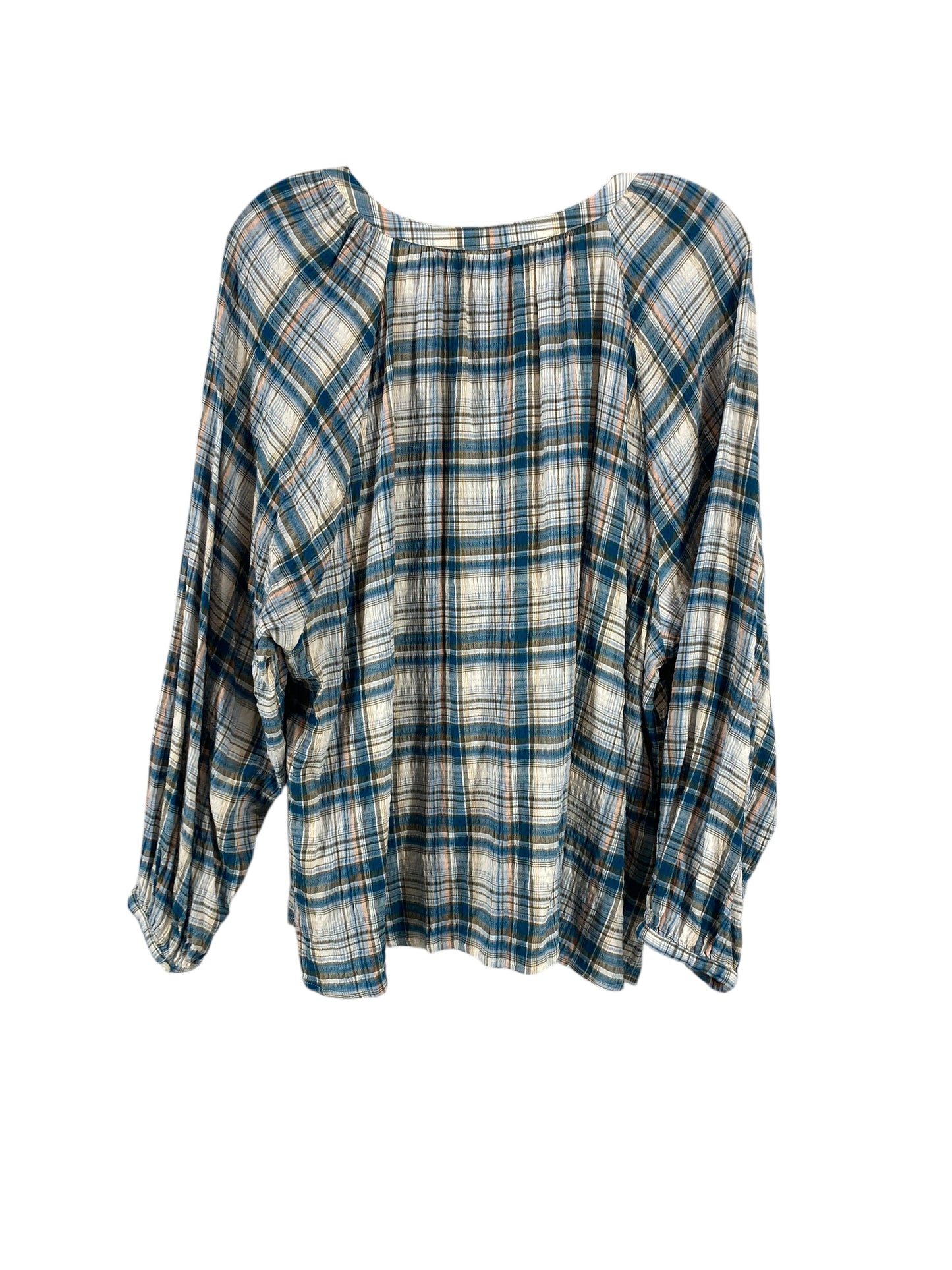 Top Long Sleeve By Old Navy In Plaid Pattern, Size: Xl