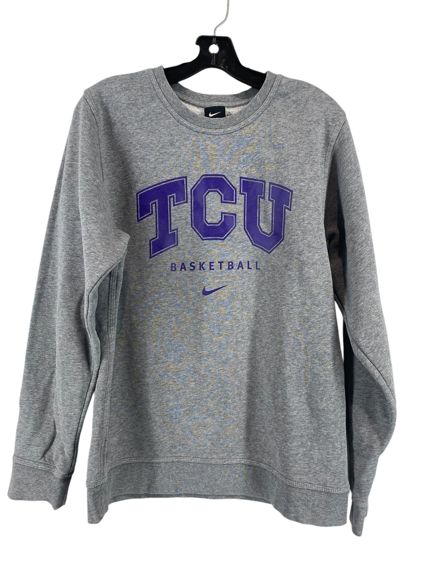 Sweatshirt Crewneck By Nike In Grey & Purple, Size: S