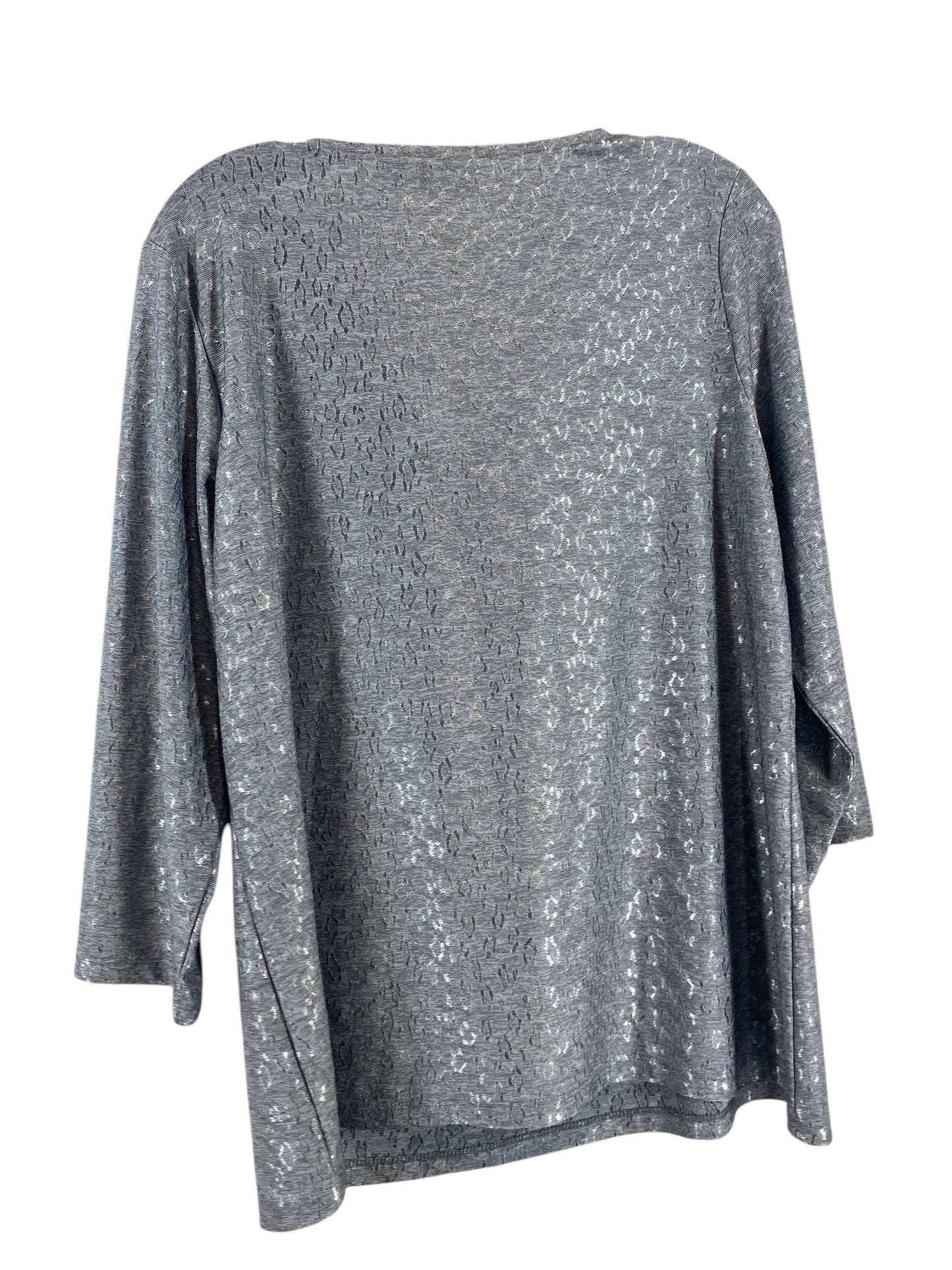 Top Long Sleeve By Chicos In Grey, Size: L