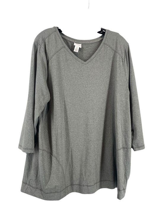 Top Long Sleeve By Easywear By Chicos In Grey, Size: 2