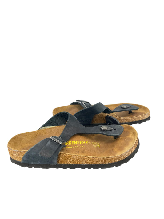 Sandals Flats By Birkenstock In Black, Size: 6