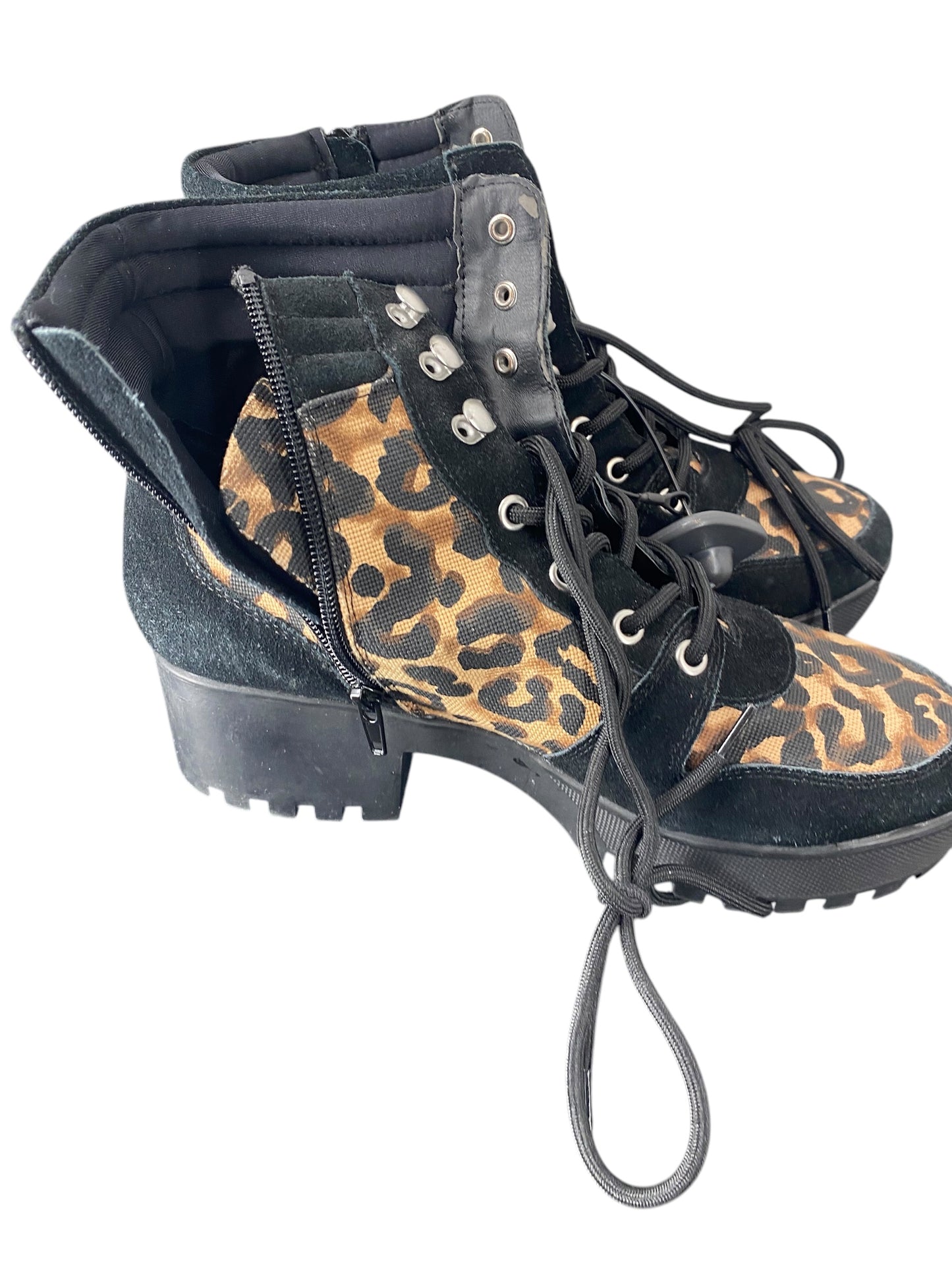 Boots Combat By Steve Madden In Animal Print, Size: 9.5