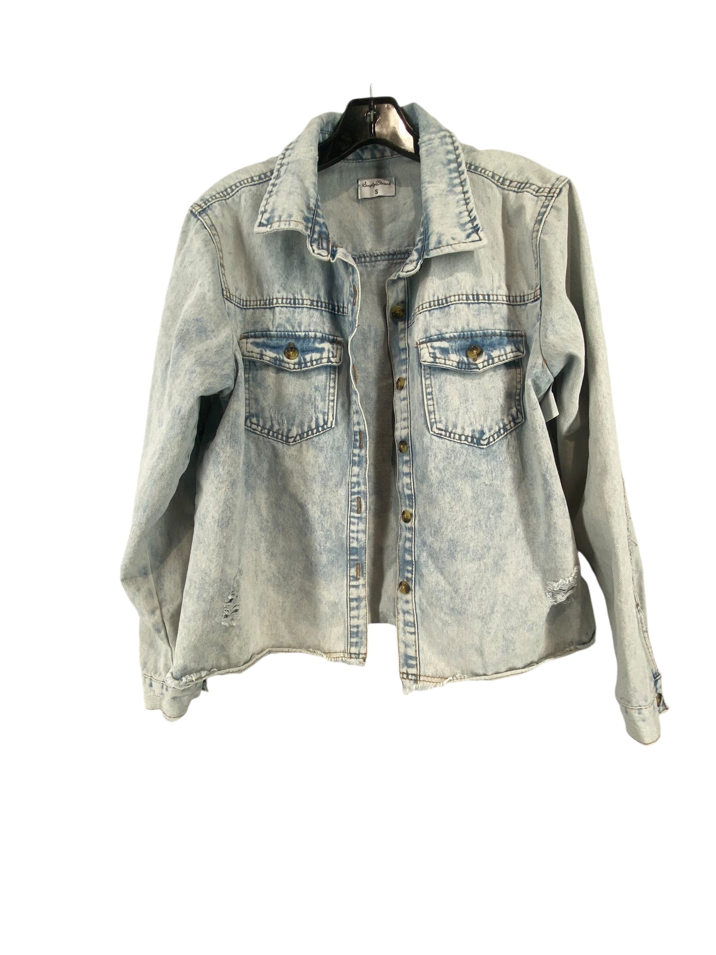 Jacket Denim By Clothes Mentor In Blue, Size: S