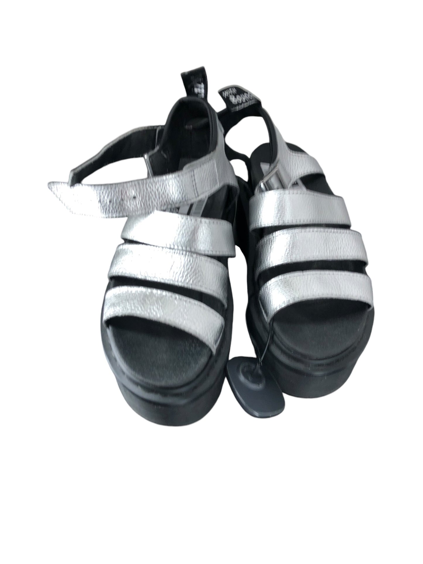 Sandals Heels Block By Dr Martens In Silver, Size: 6