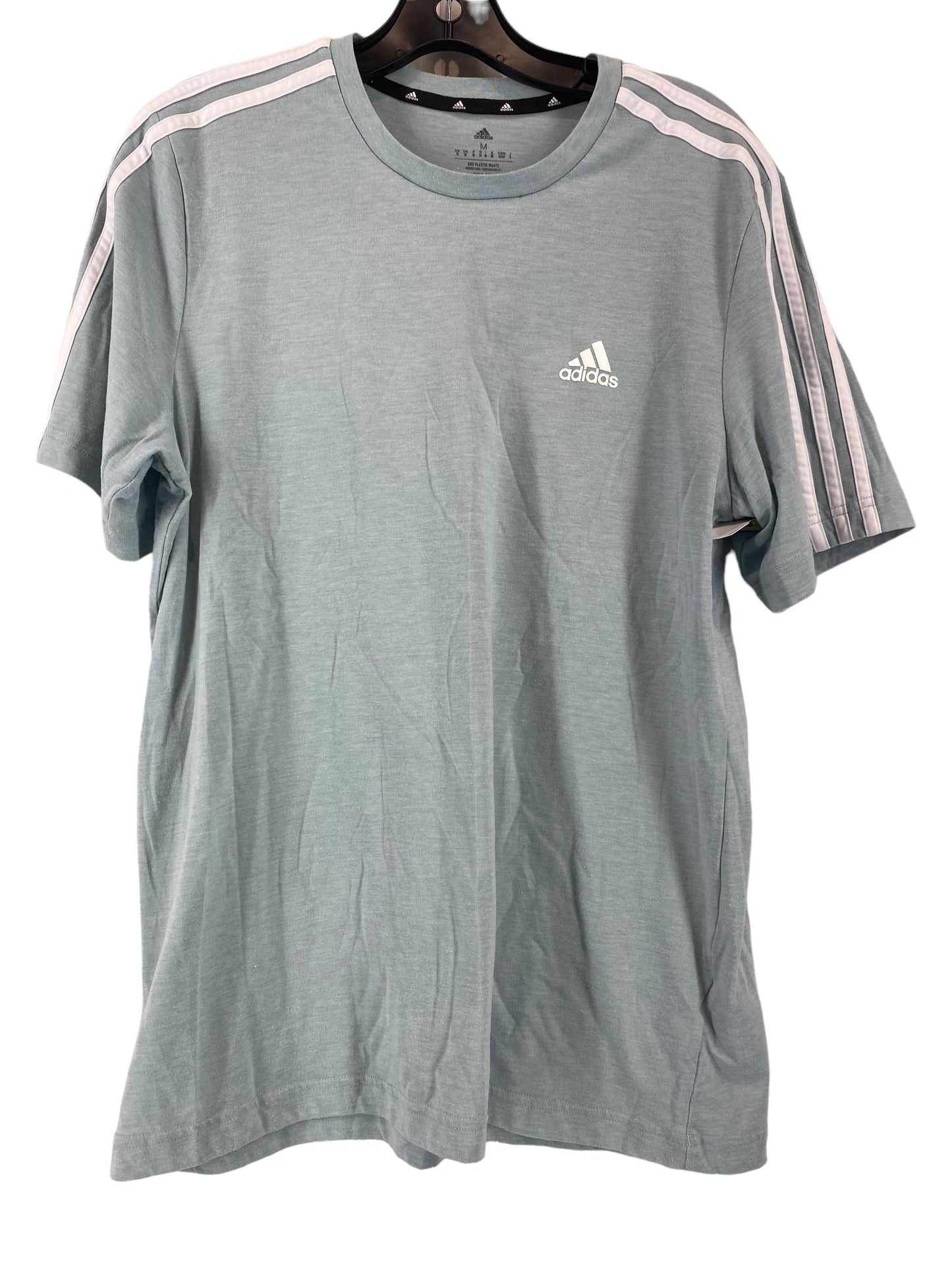 Blue Athletic Top Short Sleeve Adidas, Size M