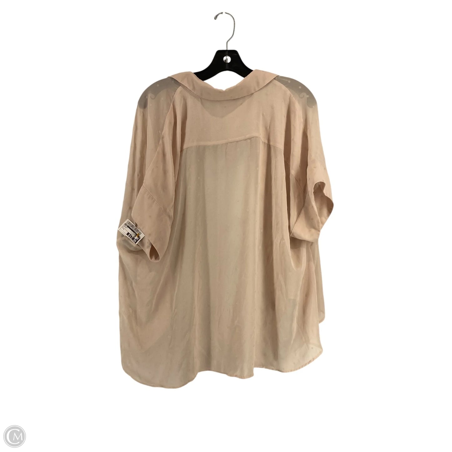 Top Short Sleeve By Dr2 In Beige, Size: L