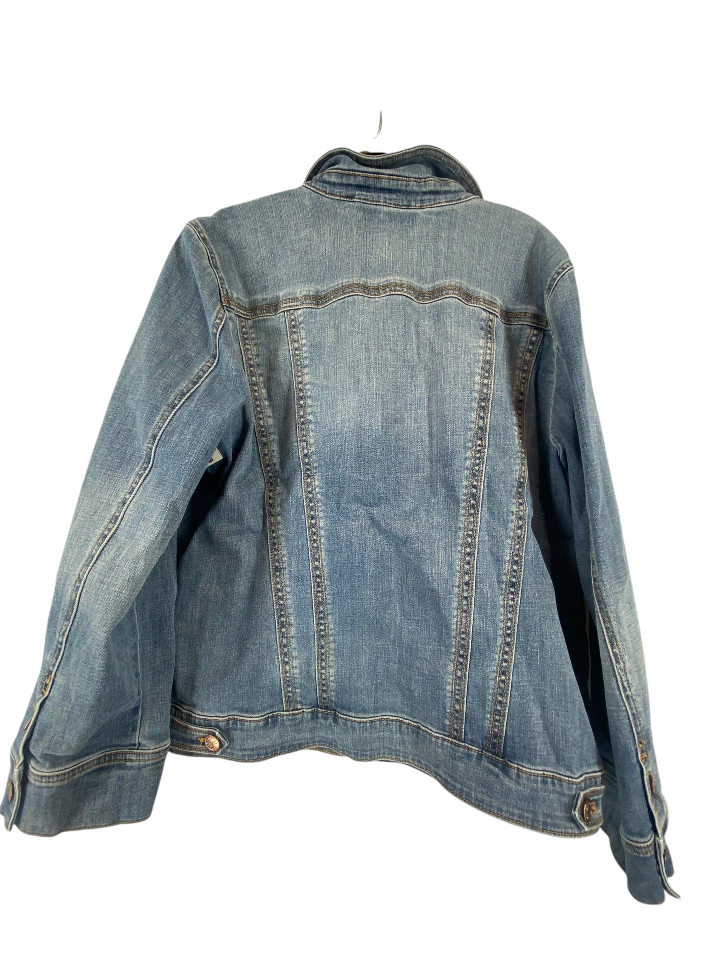 Jacket Denim By Chicos In Blue Denim, Size: L