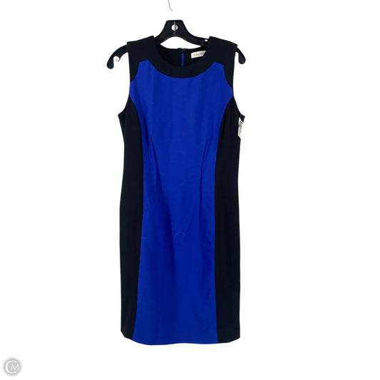 Dress Party Short By Calvin Klein In Black & Blue, Size: 6