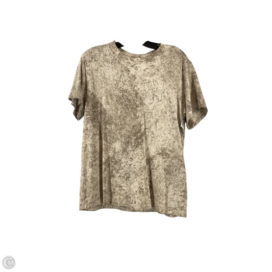 Athletic Top Short Sleeve By Lululemon In Tan & White, Size: 4