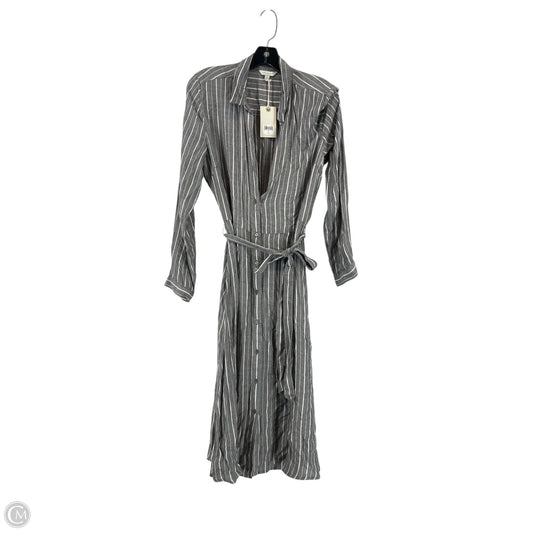 Dress Casual Maxi By Lucky Brand In Grey & White, Size: M
