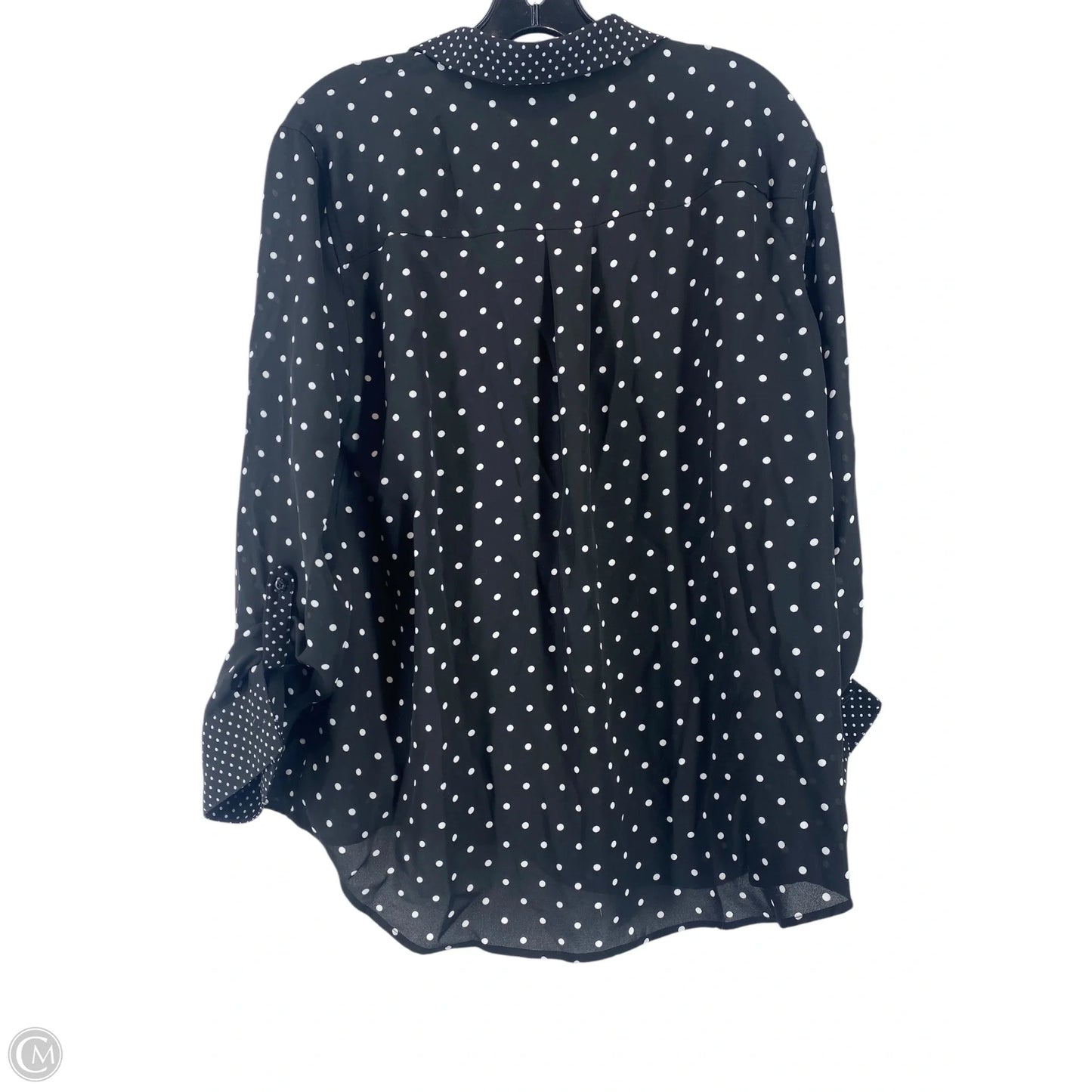 Top Long Sleeve By Investments In Black & White, Size: L
