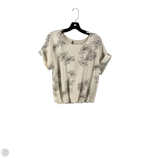 Blouse Short Sleeve By Melloday In Black & White, Size: M