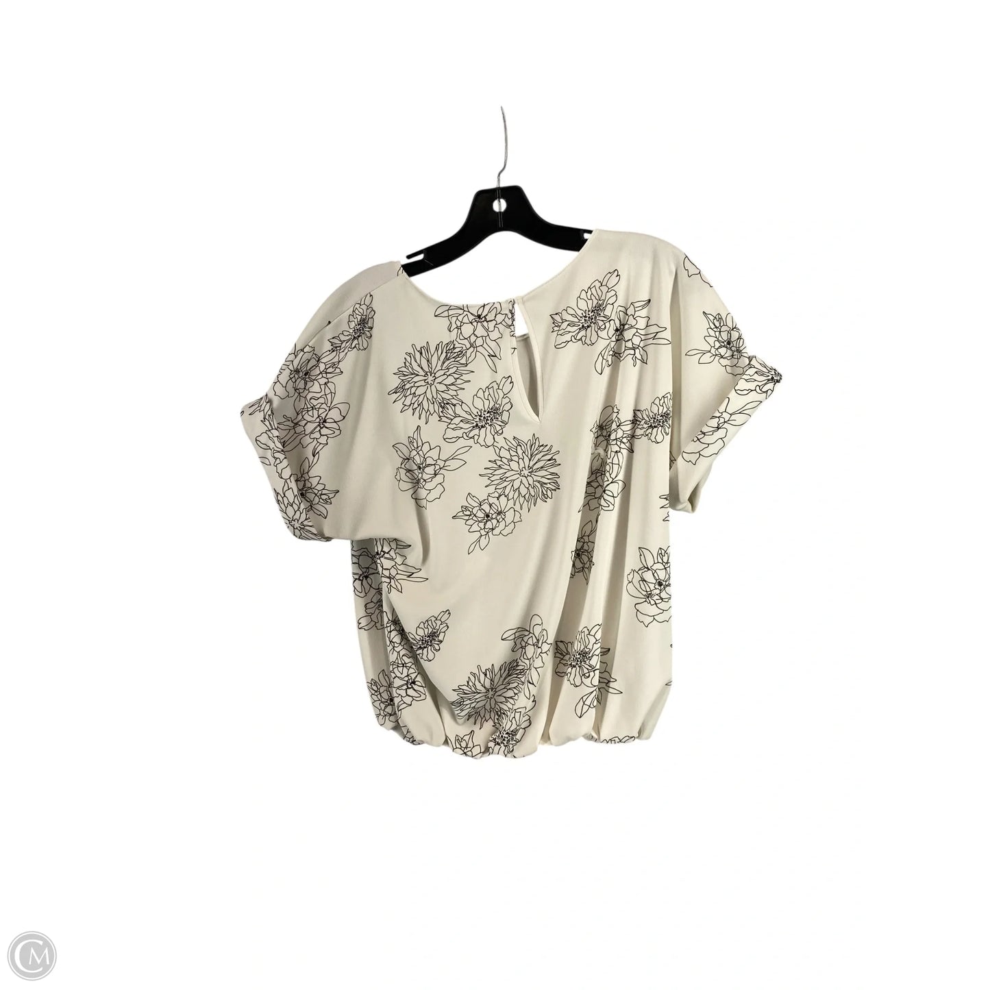 Blouse Short Sleeve By Melloday In Black & White, Size: M