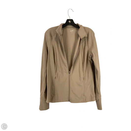 Athletic Jacket By Avia In Brown, Size: L