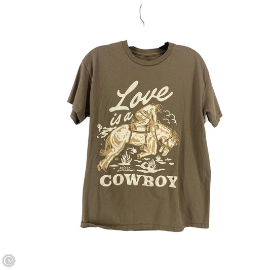 Top Short Sleeve Basic By Cmc In Brown, Size: M