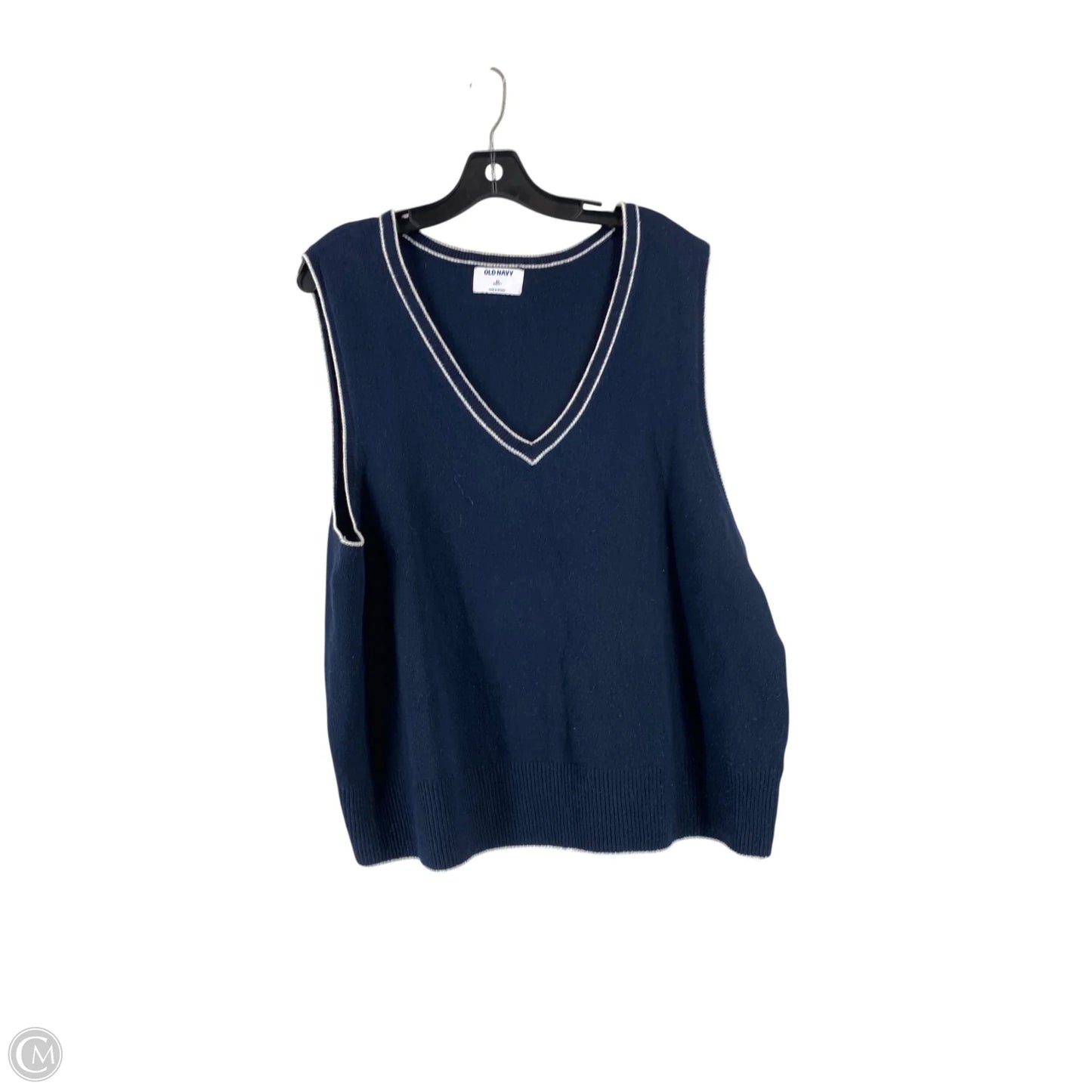 Vest Sweater By Old Navy In Blue & White, Size: 2x