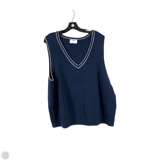 Vest Sweater By Old Navy In Blue & White, Size: 2x