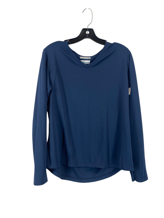 Athletic Top Long Sleeve Collar By Columbia In Navy, Size: L