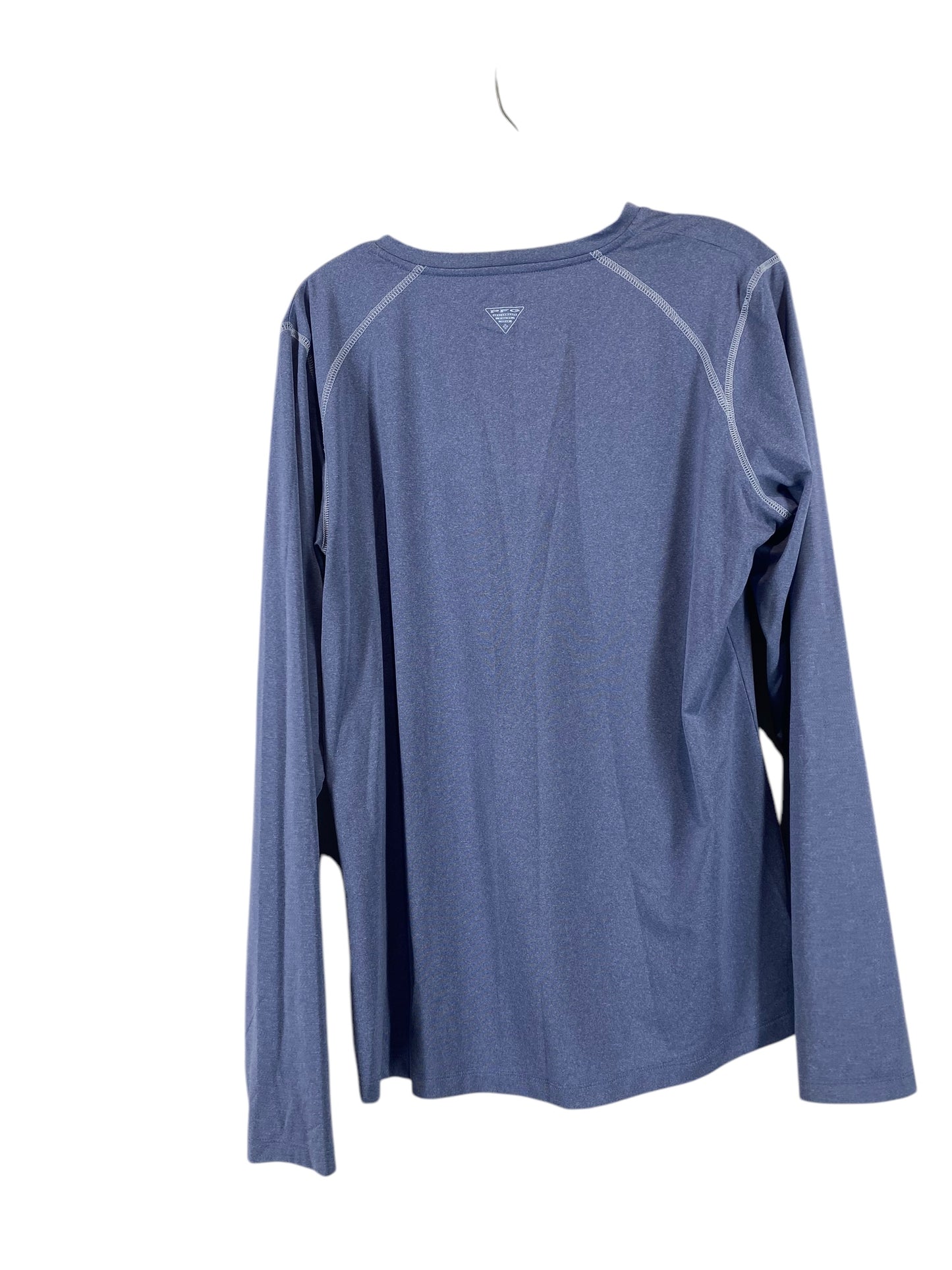 Athletic Top Long Sleeve Collar By Columbia In Blue, Size: L