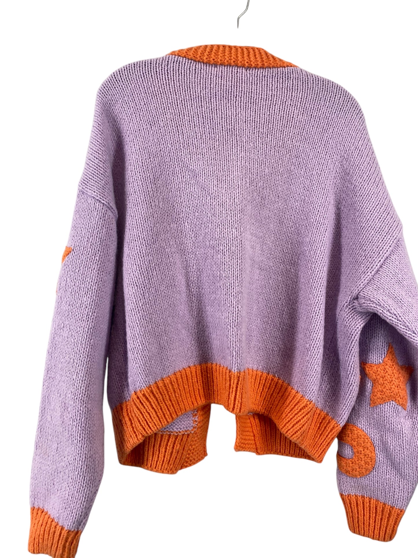 Sweater Cardigan By Clothes Mentor In Orange & Purple, Size: M