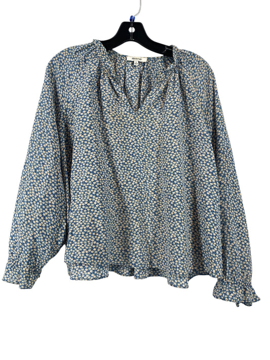 Top Long Sleeve By Madewell In Blue, Size: M