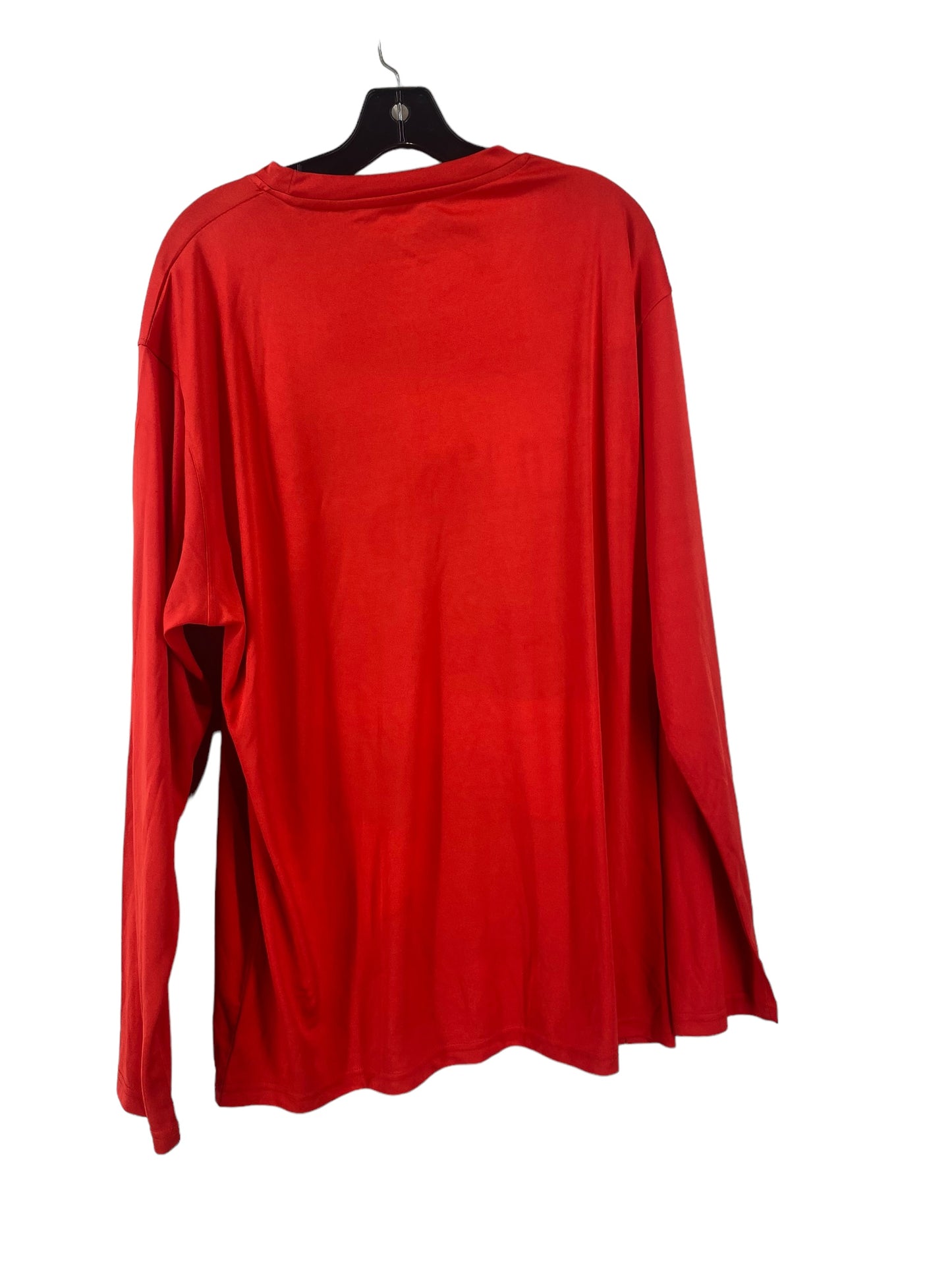 Red Athletic Top Long Sleeve Collar Clothes Mentor, Size Xxl