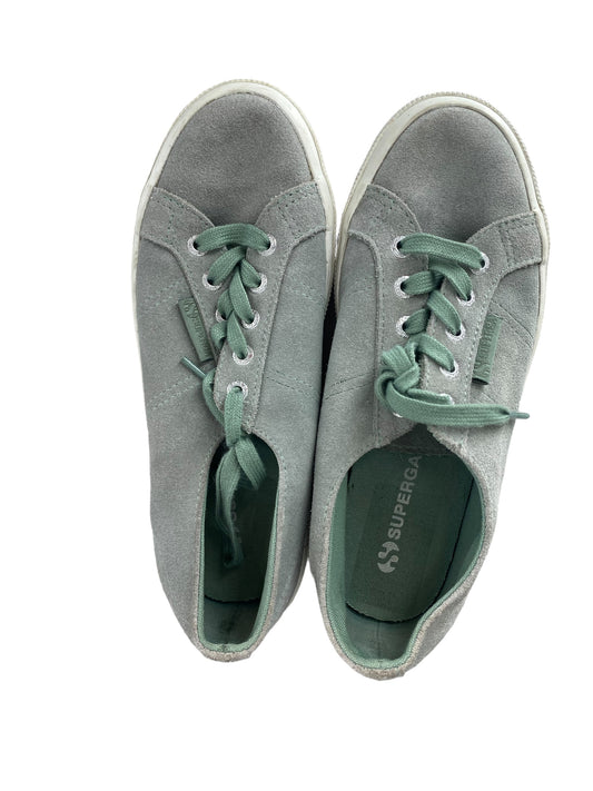 Green Shoes Flats Superga, Size 6.5