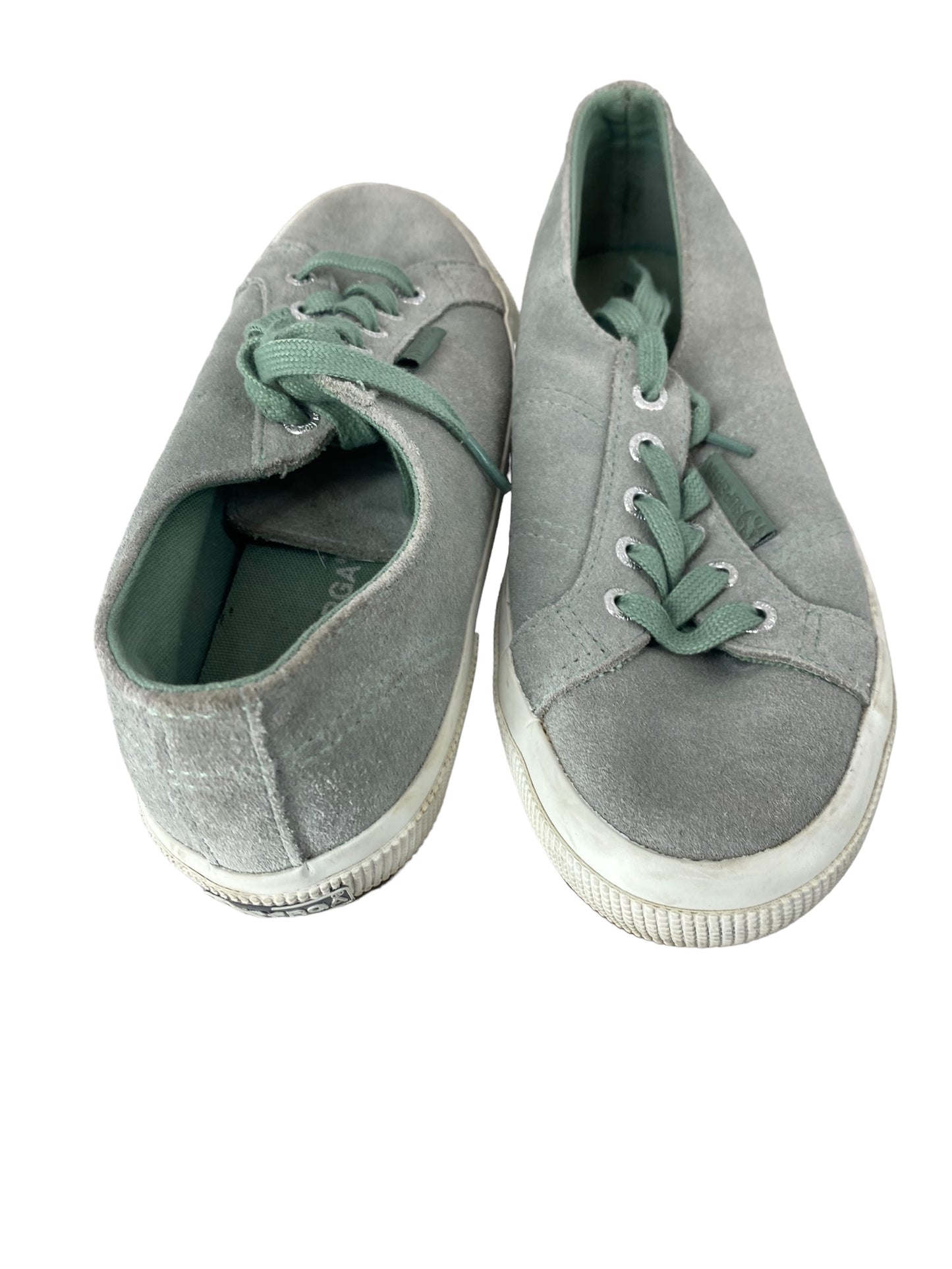 Green Shoes Flats Superga, Size 6.5