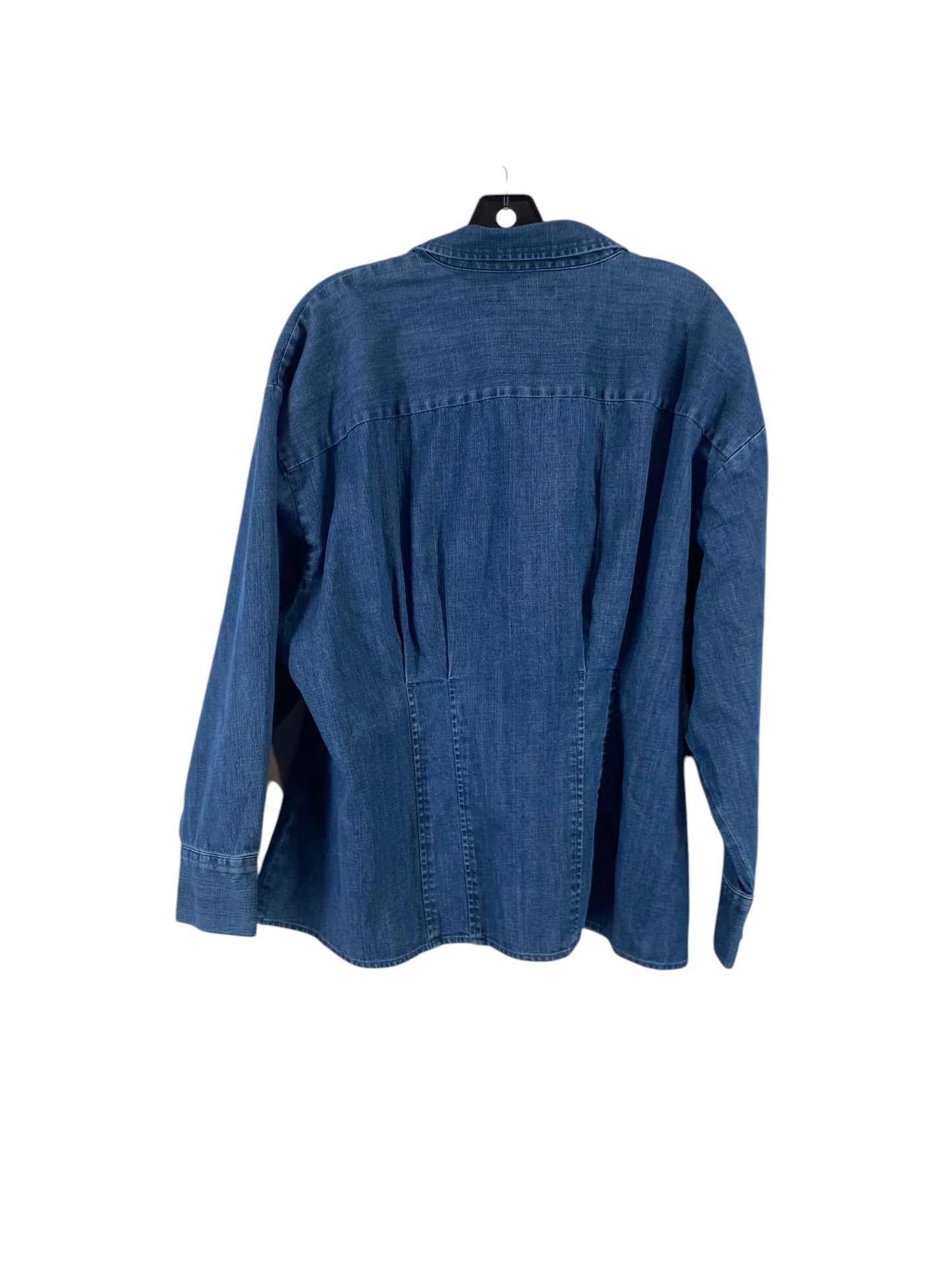 Top Long Sleeve By Banana Republic In Blue Denim, Size: Xl