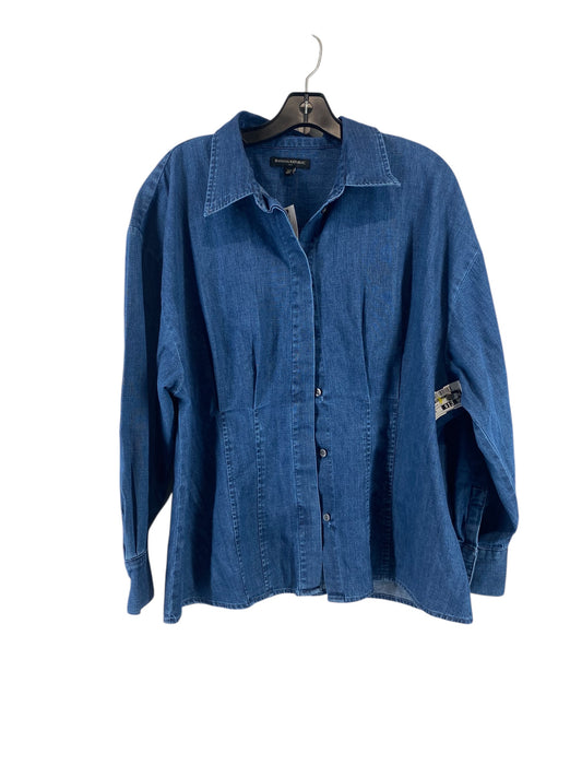 Top Long Sleeve By Banana Republic In Blue Denim, Size: Xl