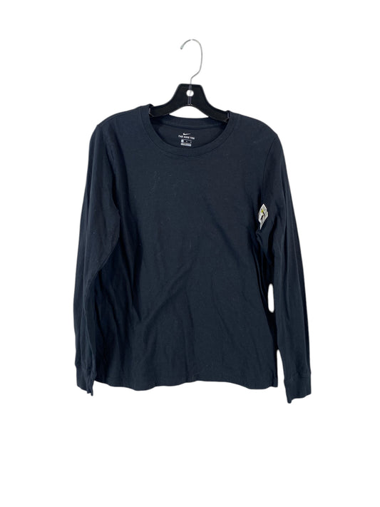 Athletic Top Long Sleeve Collar By Nike In Black, Size: M