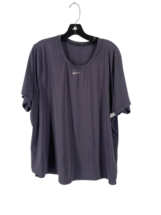 Athletic Top Short Sleeve By Nike Apparel In Grey, Size: M