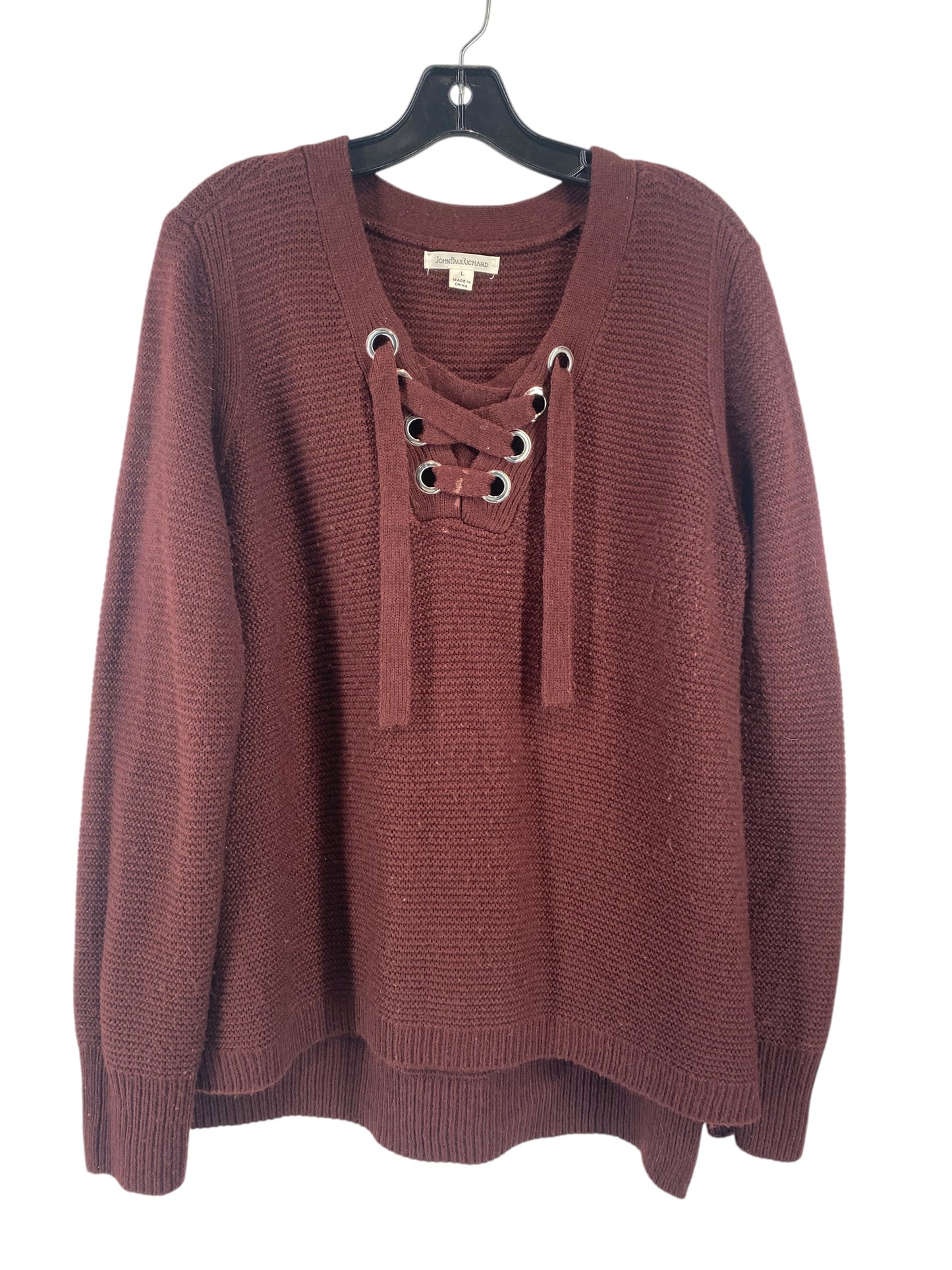 Sweater By John Paul Richard In Maroon, Size: L