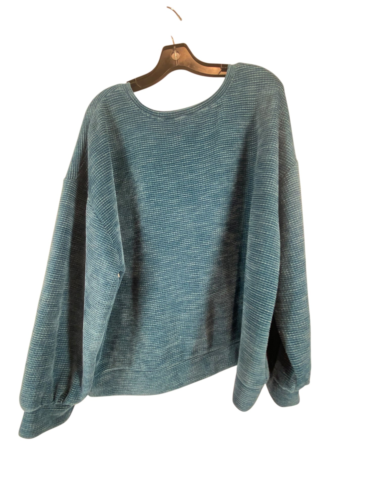 Top Long Sleeve By Time And Tru In Aqua, Size: Xxl