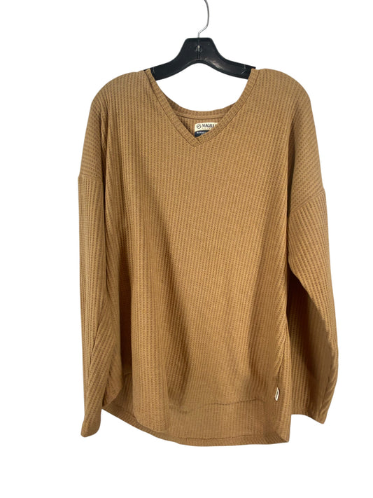 Top Long Sleeve By Magellan In Brown, Size: Xl