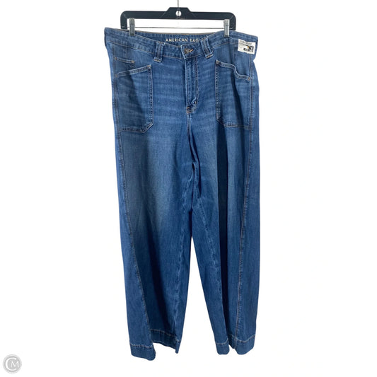 Jeans Straight By American Eagle In Blue Denim, Size: 16