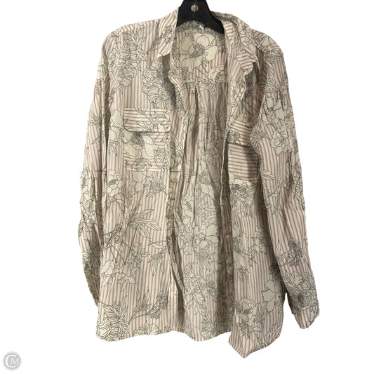 Top Long Sleeve By Express In Floral Print, Size: L
