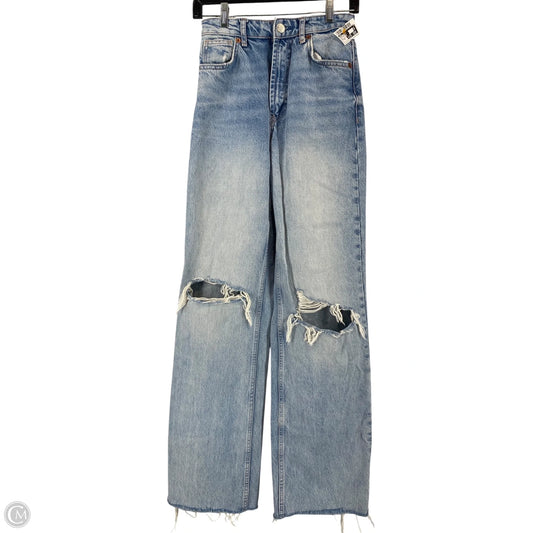 Jeans Straight By Zara In Blue Denim, Size: 24