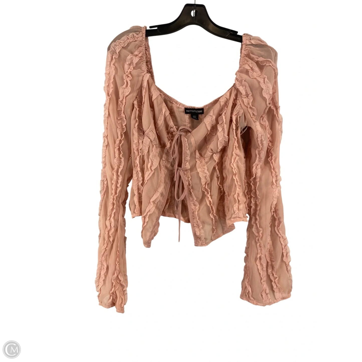 Top Long Sleeve By Pretty Little Thing In Pink, Size: 10