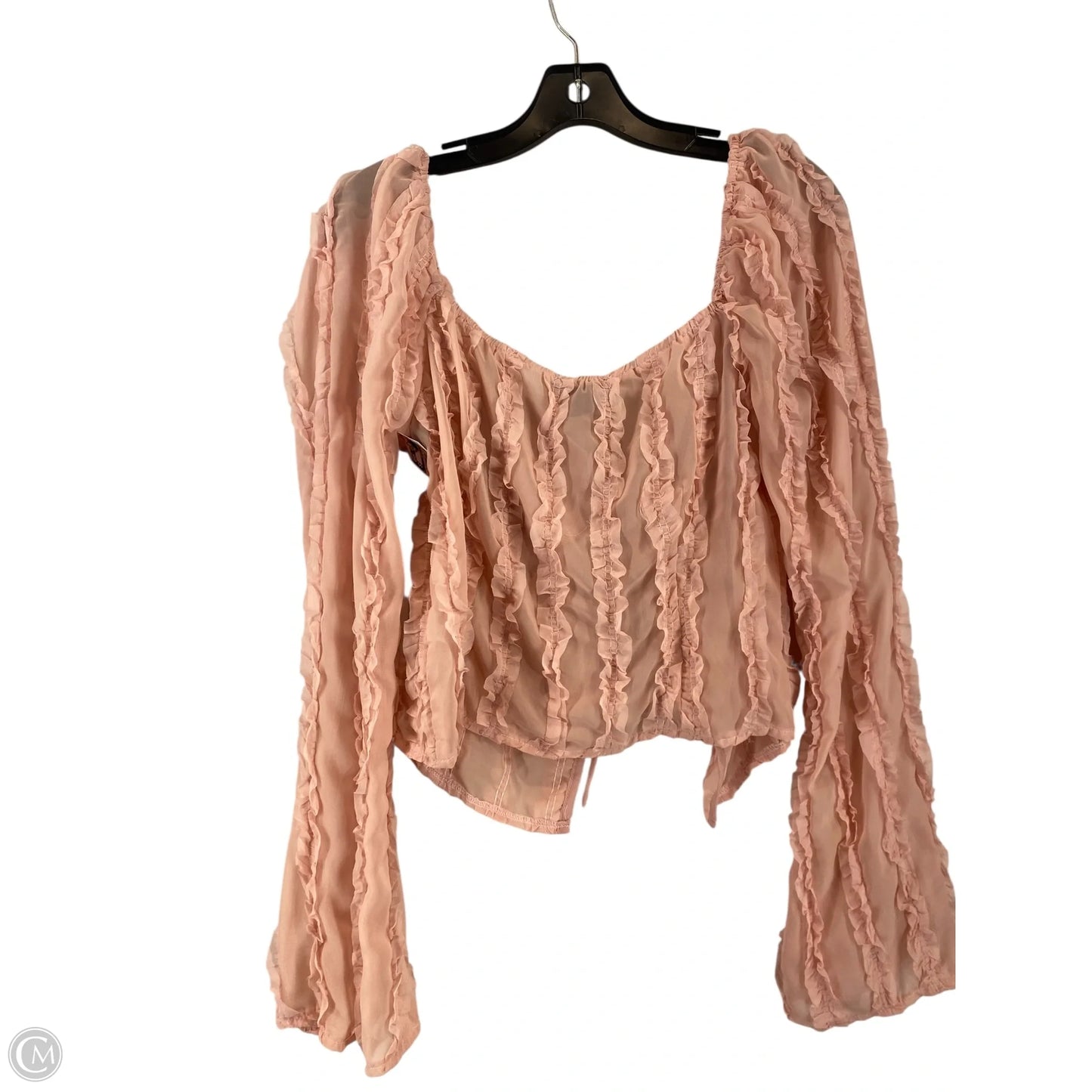 Top Long Sleeve By Pretty Little Thing In Pink, Size: 10