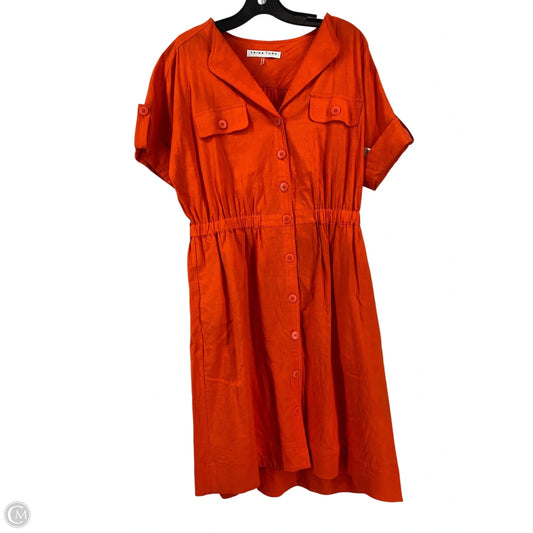 Dress Casual Midi By Clothes Mentor In Orange, Size: Xxl