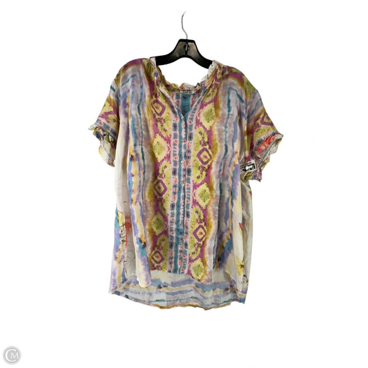 Top Short Sleeve By Johnny Was In Multi-colored, Size: Xl