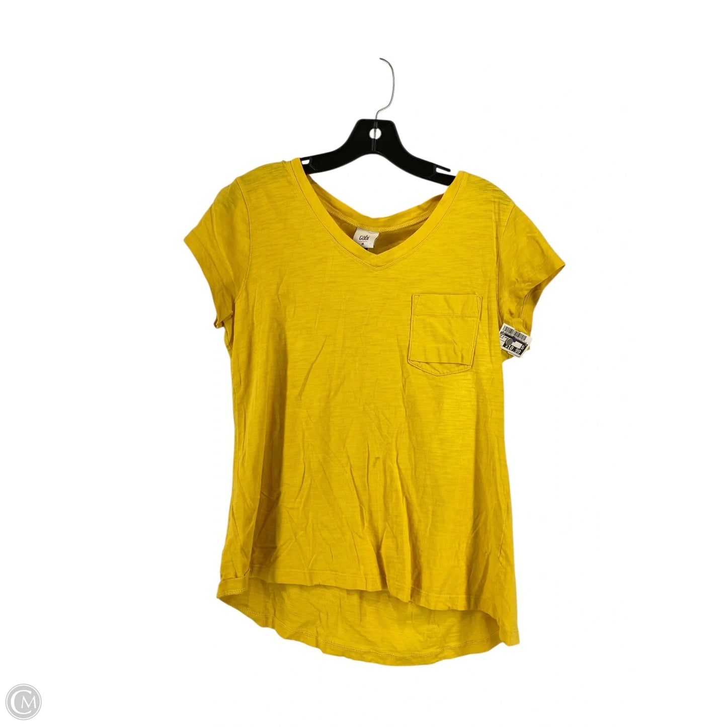 Top Short Sleeve Basic By Cabi In Yellow, Size: M