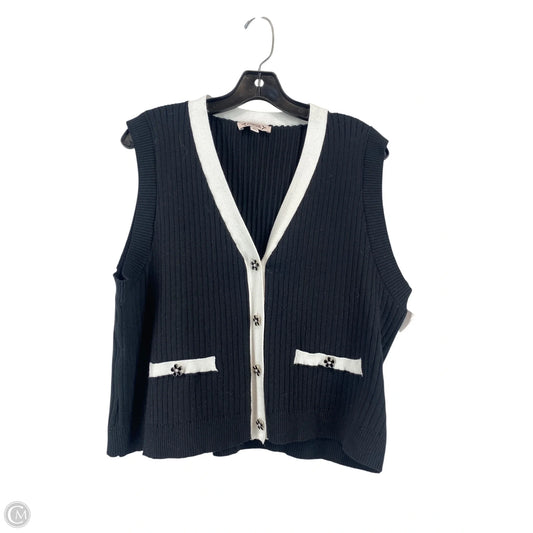 Vest Sweater By Nanette By Nanette Lepore In Black & White, Size: Xl