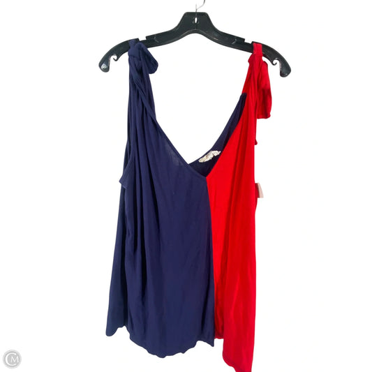 Tank Top By Bibi In Blue & Red, Size: L