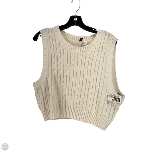 Vest Sweater By Divided In White, Size: L