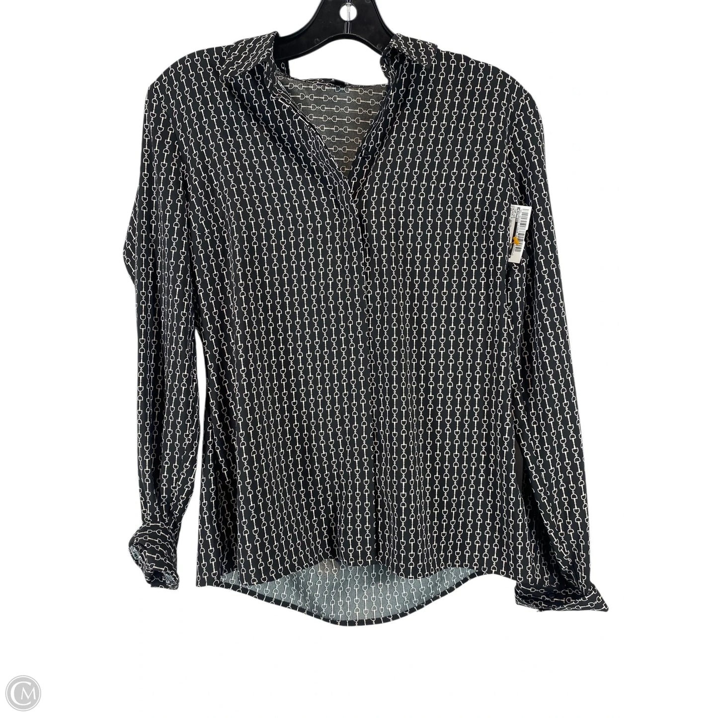Top Long Sleeve By Express In Black & White, Size: Xs