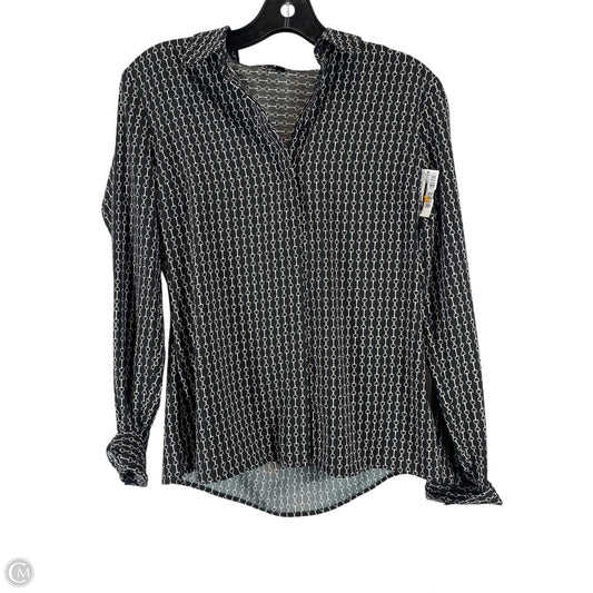 Top Long Sleeve By Express In Black & White, Size: Xs