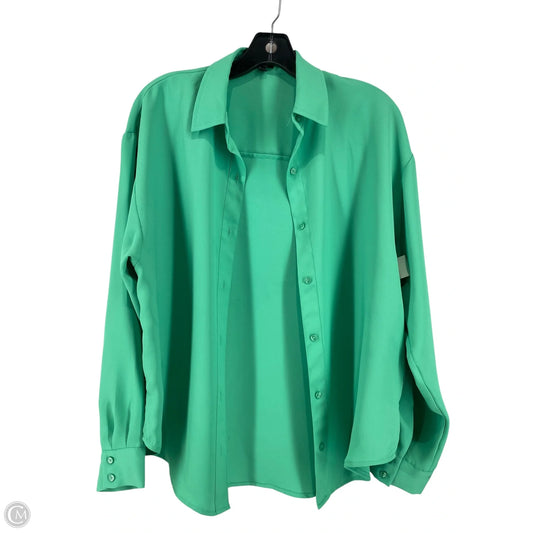 Top Long Sleeve By Express In Green, Size: Xs