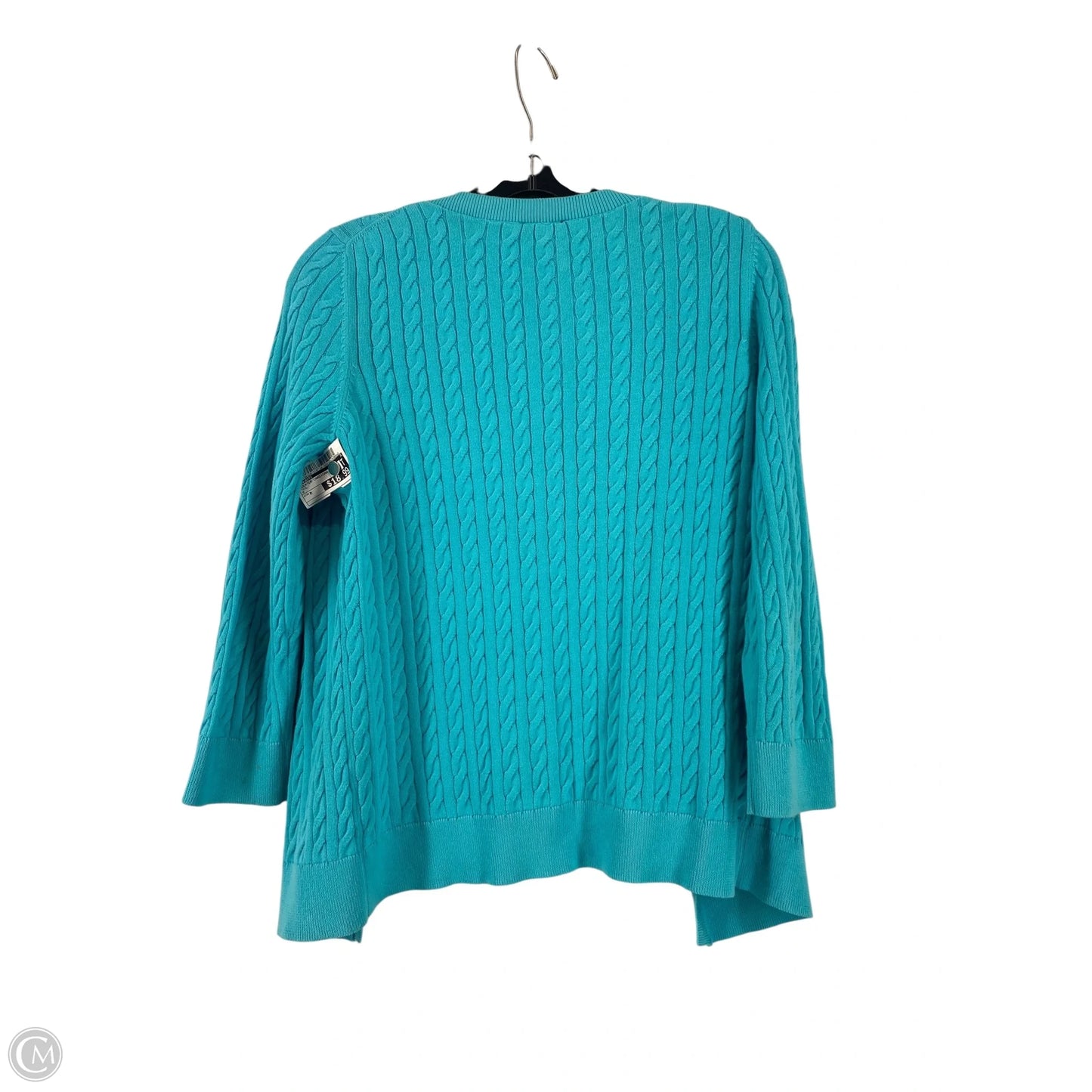 Sweater Cardigan By Talbots In Teal, Size: M